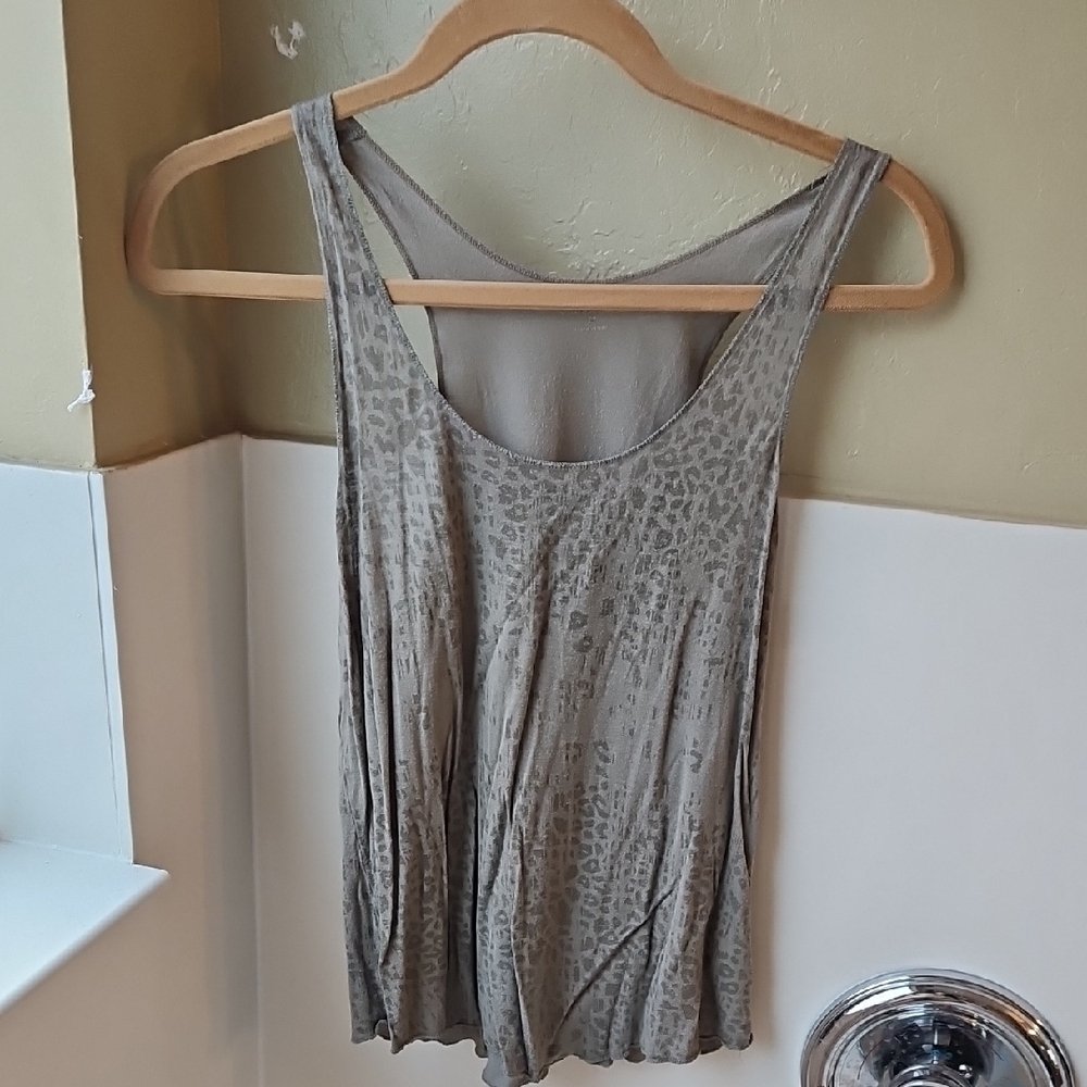 Gray Leopard Print Women's Tank Top